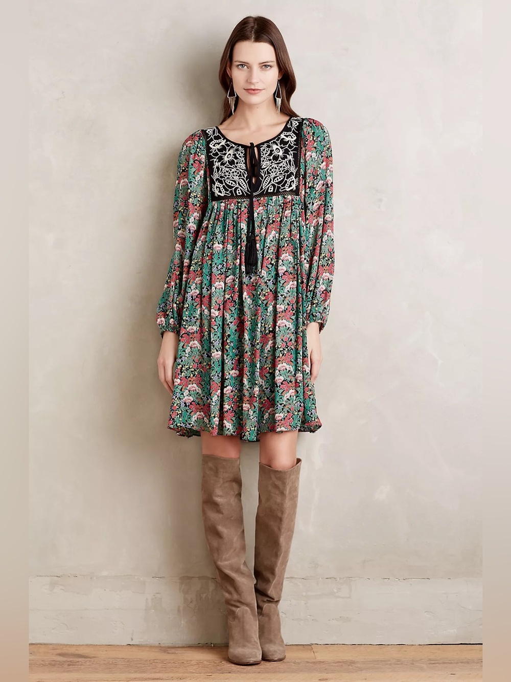 Anthropologie Floreat Ottava Peasant Dress Size Small